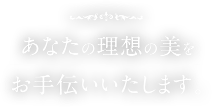 あなたの理想の美を お手伝いいたします。